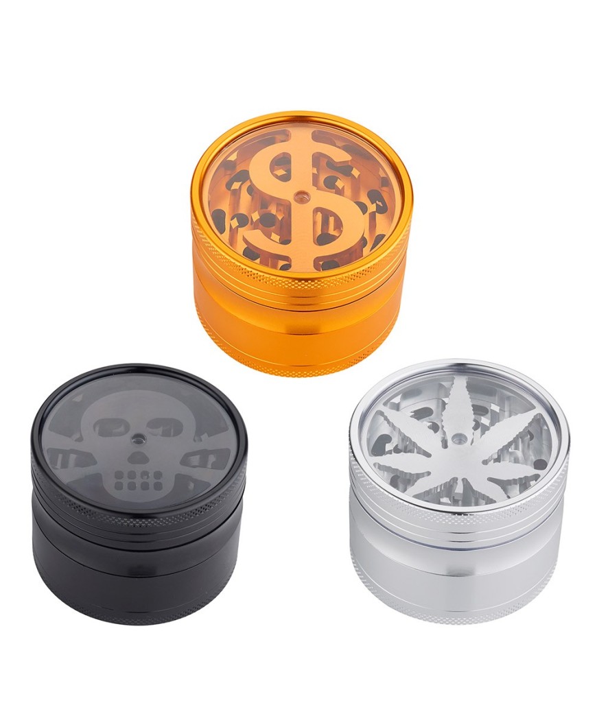 Grinder Polinizador Metal Dolar Leaf & Skull 63 mm