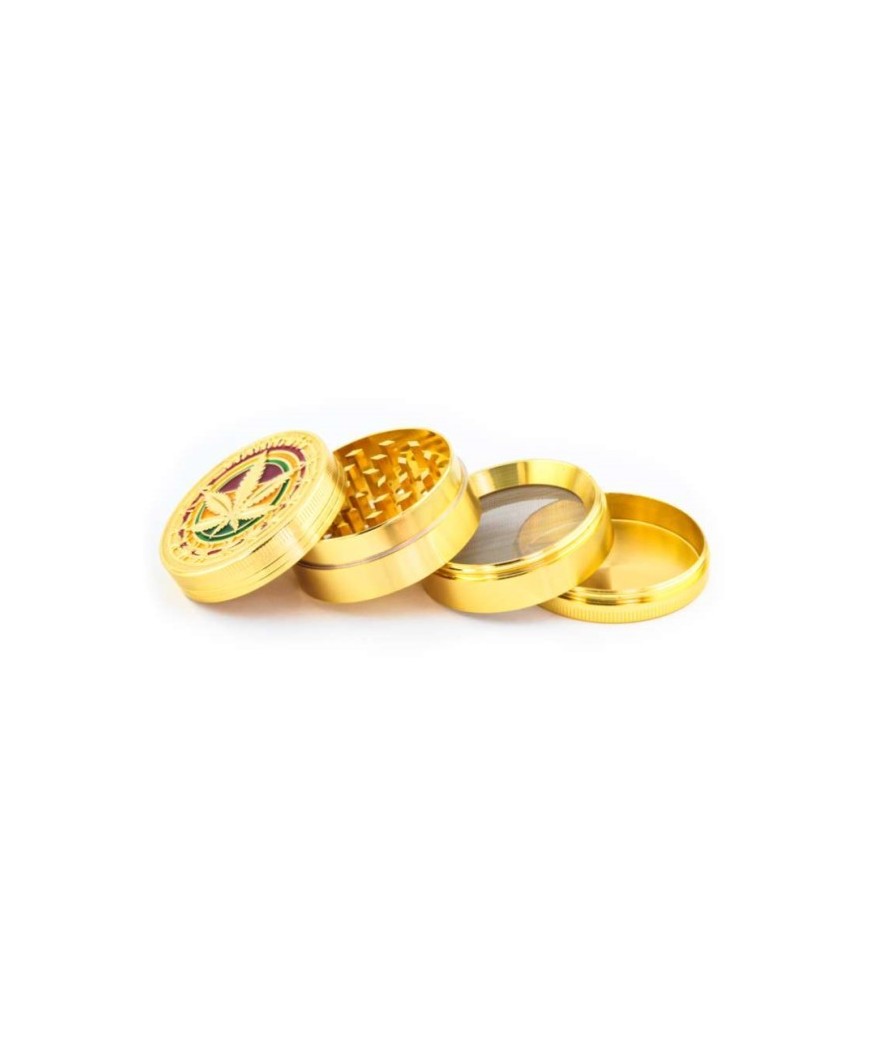 Grinder Polinizador Metal Rasta Gold 52 mm