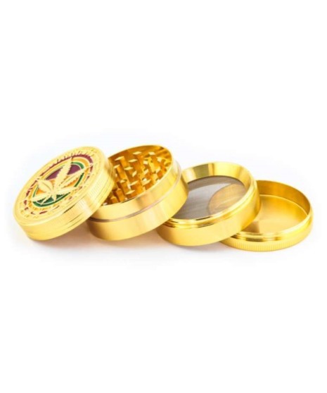 Grinder Polinizador Metal Rasta Gold 52 mm