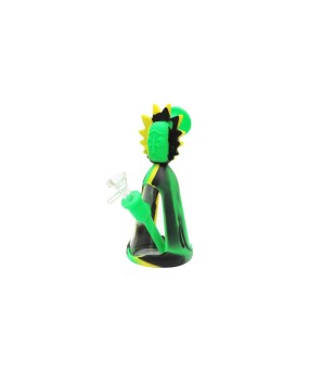 Glass Bong - R Black, Yellow and Green - 19cm