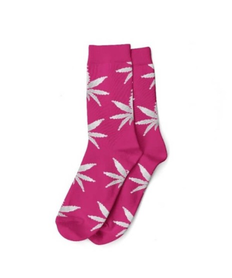 Calcetines Cannabicos Rosa & Blanco Leaf Mujer