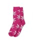 Calcetines Cannabicos Rosa & Blanco Leaf Mujer