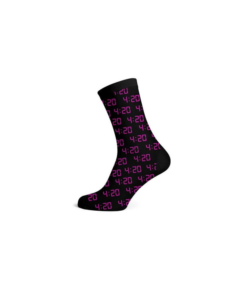 Calcetines Cannabicos Mujer Negro 420 Alarma