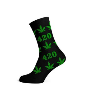 Calcetines Cannabicos Hombre 420 Negro & Verde