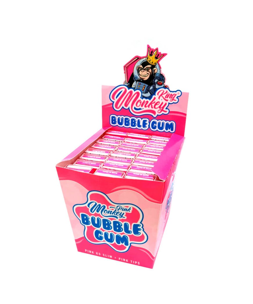 Papel Monkey King Size Slim & Tips Smell Pink Bubblegum