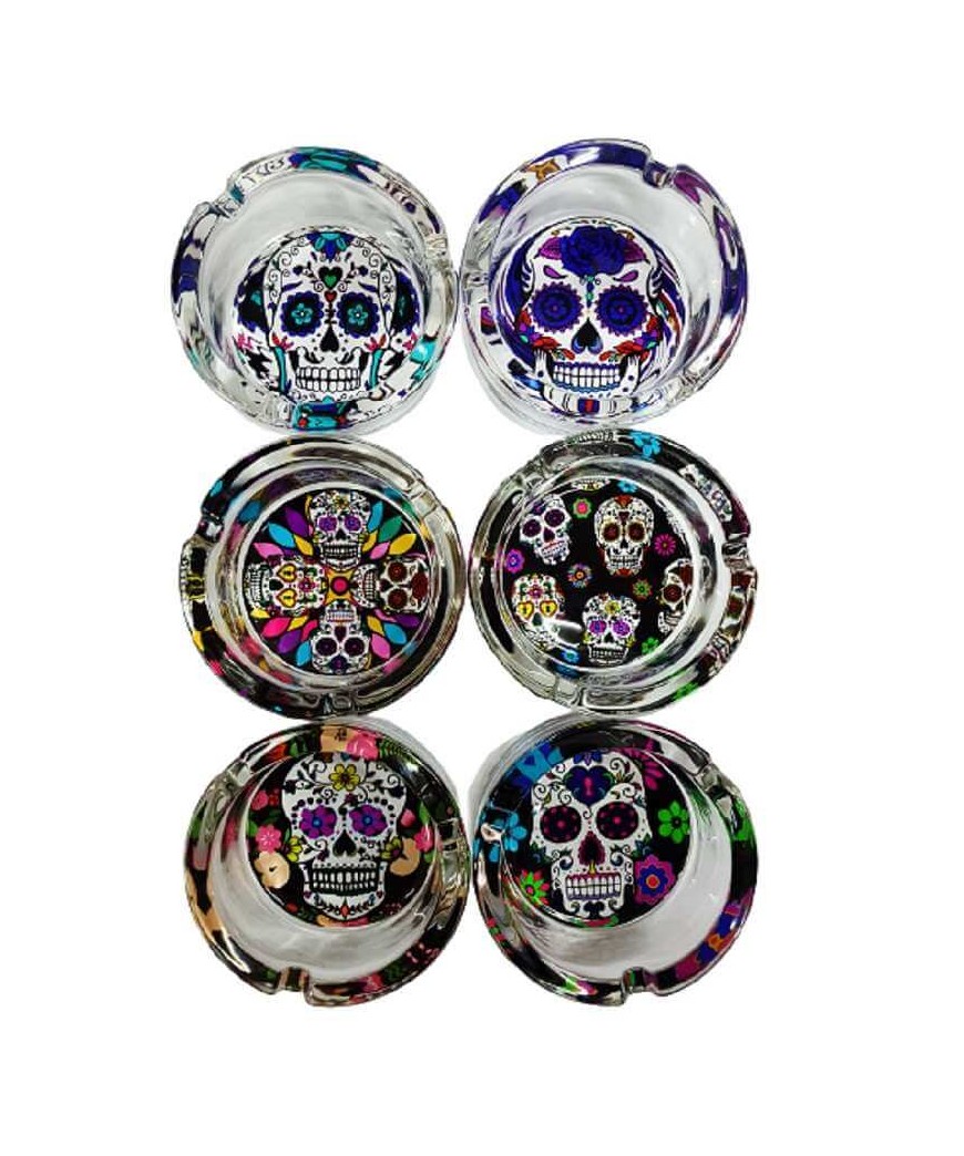 Cenicero Cristal Calaveras Mexicanas