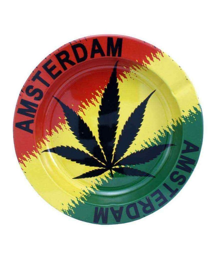Cenicero de Metal Amsterdam Rasta Leaf
