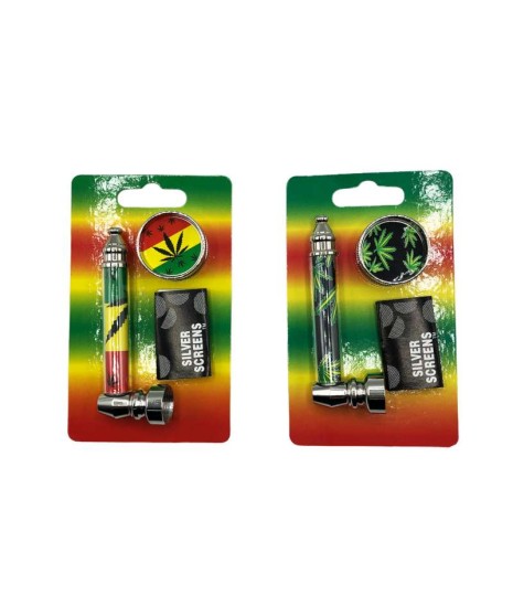 Pipa de metal con grinder y rejillas
