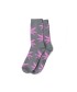 Calcetines Grises y Hojas Rosa