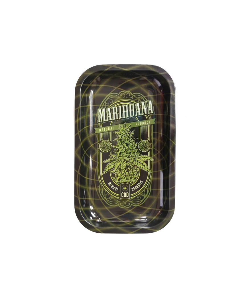 Bandeja de metal Marihuana CBD (27x16 cm)